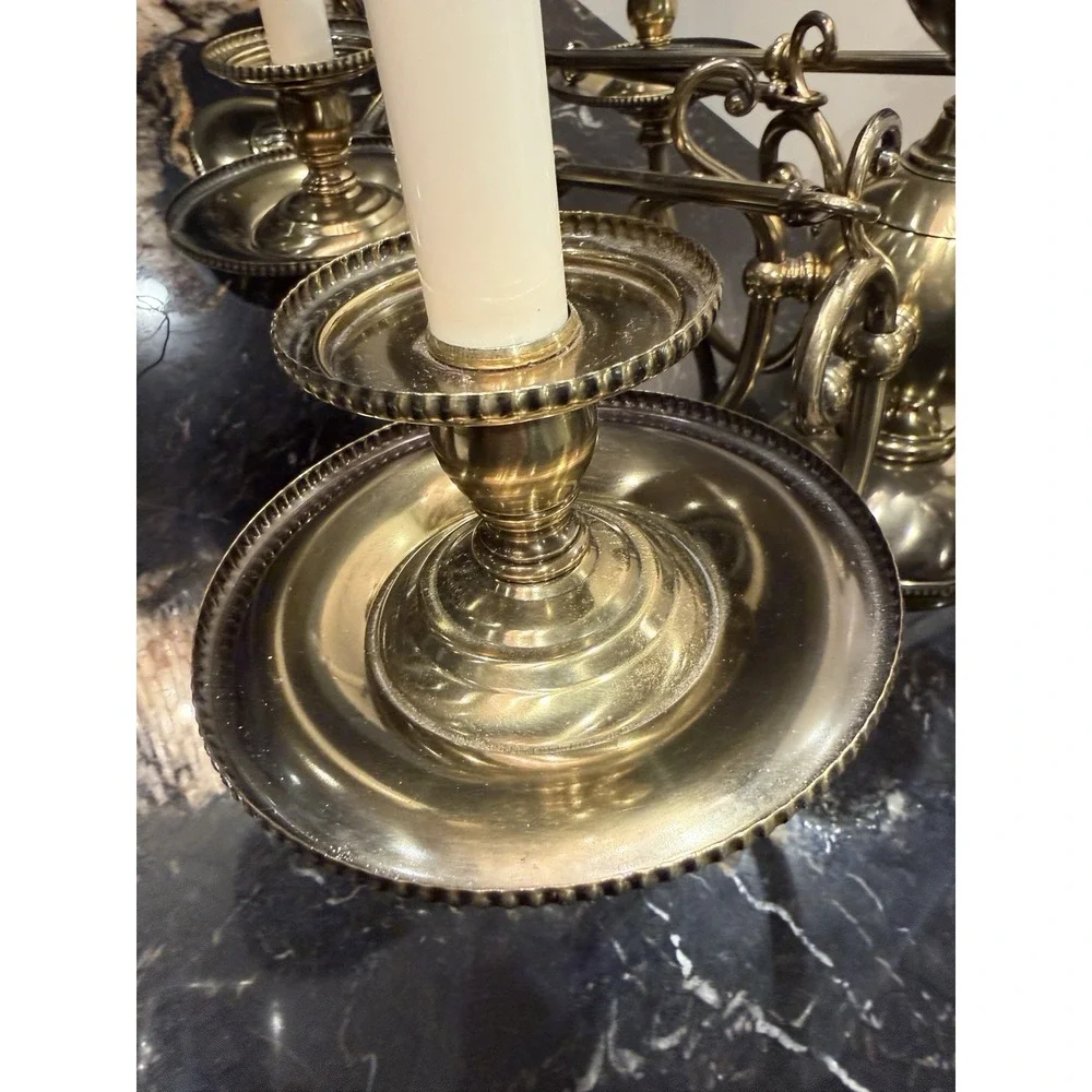 RARE Vintage H.A. Framburg Brass Large Chandelier with 6 Arms
